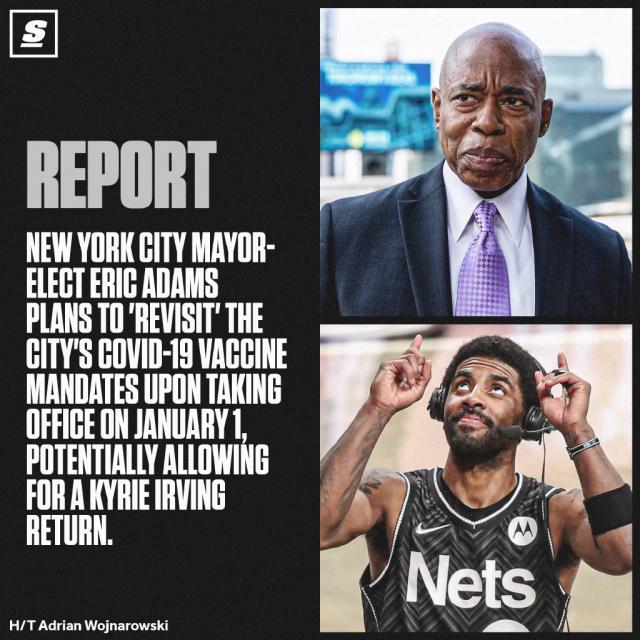 开云体育平台-纽约新市长放话会审视疫苗令 欧文明年1月“解禁”？